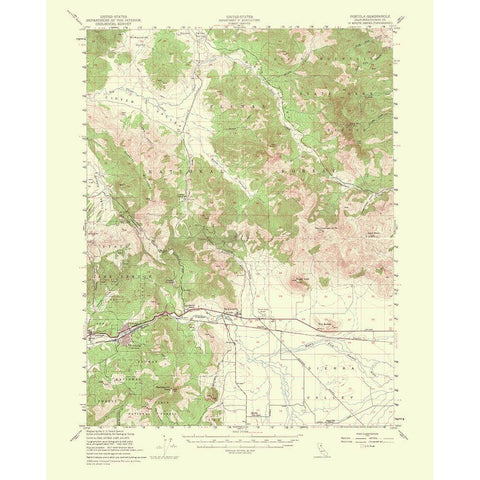 Portola California Quad - USGS 1956 Gold Ornate Wood Framed Art Print with Double Matting by USGS