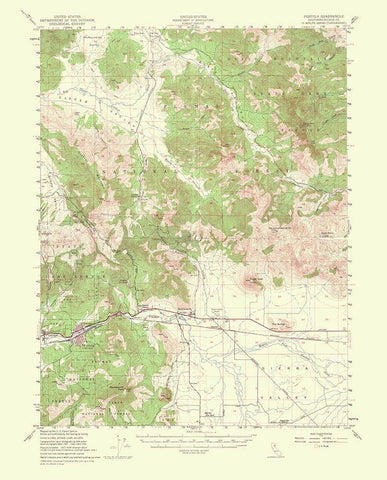 Portola California Quad - USGS 1956 White Modern Wood Framed Art Print with Double Matting by USGS