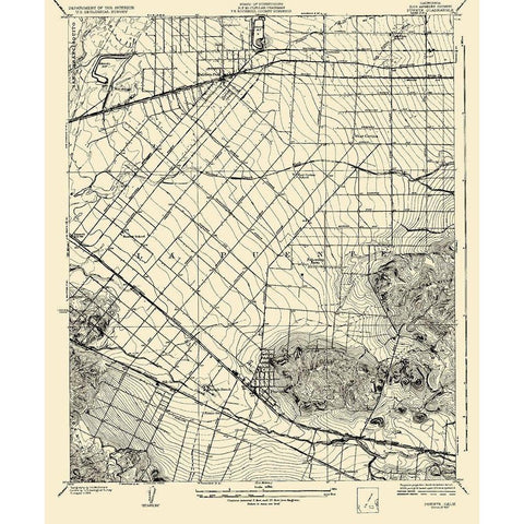 Puente California California Quad - USGS 1927 White Modern Wood Framed Art Print by USGS