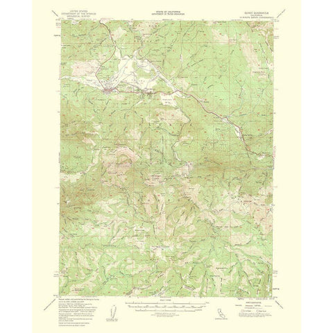 Quincy California Quad - USGS 1956 White Modern Wood Framed Art Print by USGS