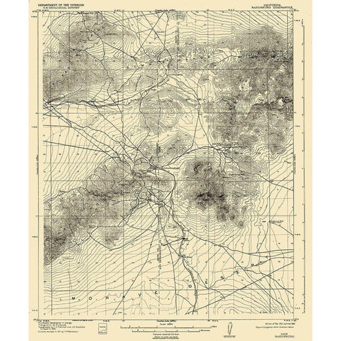 Randsburg California Quad - USGS 1912 White Modern Wood Framed Art Print by USGS