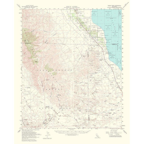 Rabbit Peak California Quad - USGS 1956 Black Modern Wood Framed Art Print with Double Matting by USGS