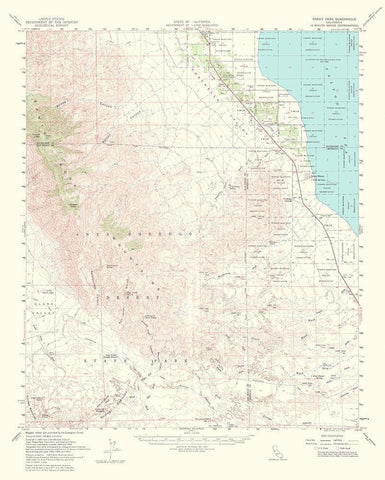 Rabbit Peak California Quad - USGS 1956 White Modern Wood Framed Art Print with Double Matting by USGS