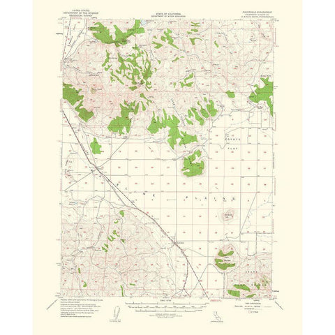 Ravendale California Quad - USGS 1956 Black Modern Wood Framed Art Print with Double Matting by USGS