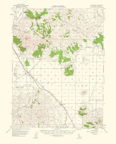 Ravendale California Quad - USGS 1956 White Modern Wood Framed Art Print with Double Matting by USGS