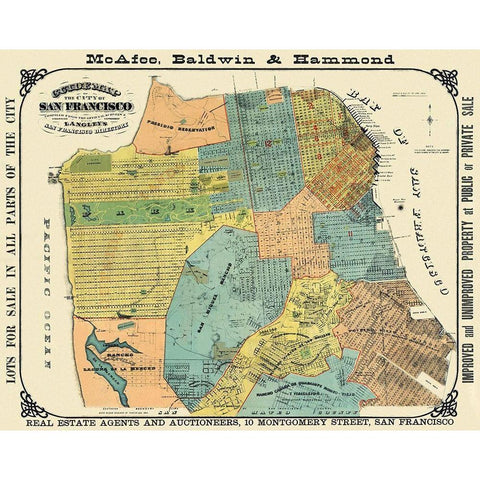 San Francisco California Guidemap - Wilbur 1890 Black Modern Wood Framed Art Print by Wilbur