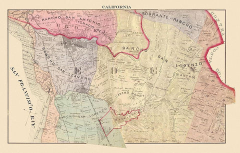 San Leandro, San Lorenzo California Landowner Black Ornate Wood Framed Art Print with Double Matting by Thompson