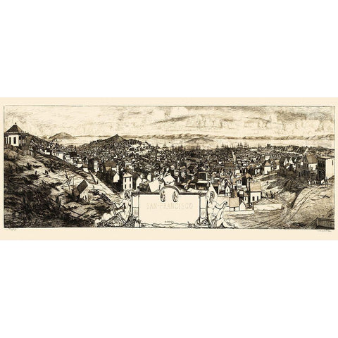 San Francisco California - 1856 White Modern Wood Framed Art Print by Unknown
