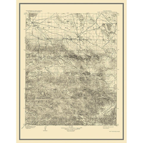 San Gorgonio California Quad - USGS 1902 Black Modern Wood Framed Art Print with Double Matting by USGS