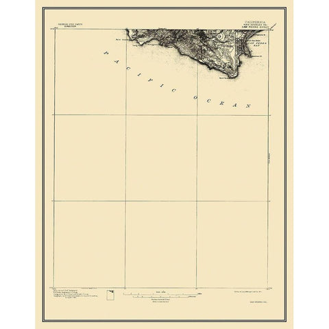 San Pedro California Sheet - USGS 1896 Black Modern Wood Framed Art Print with Double Matting by USGS