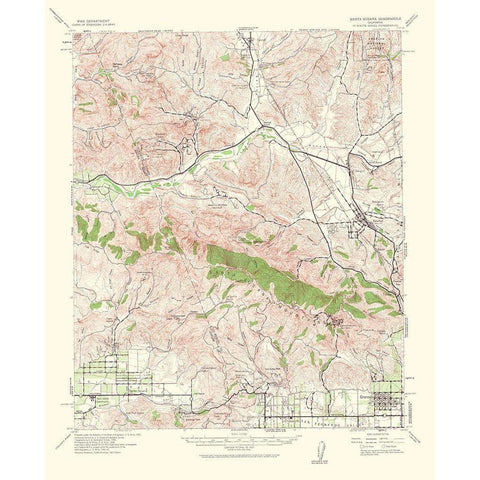 Santa Susana California Quad - USGS 1964 White Modern Wood Framed Art Print by USGS