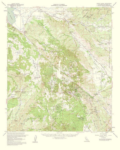 Santa Ysabel California Quad - USGS 1962 White Modern Wood Framed Art Print with Double Matting by USGS