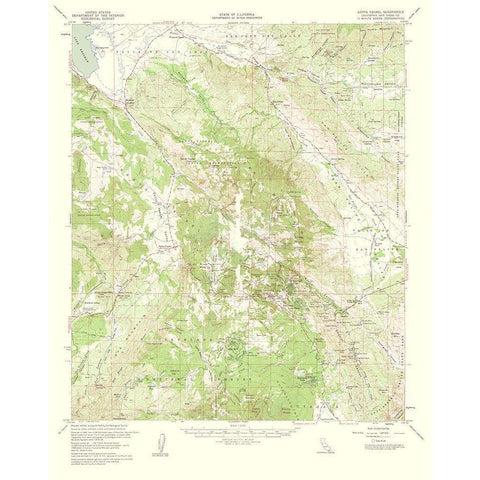 Santa Ysabel California Quad - USGS 1962 White Modern Wood Framed Art Print by USGS