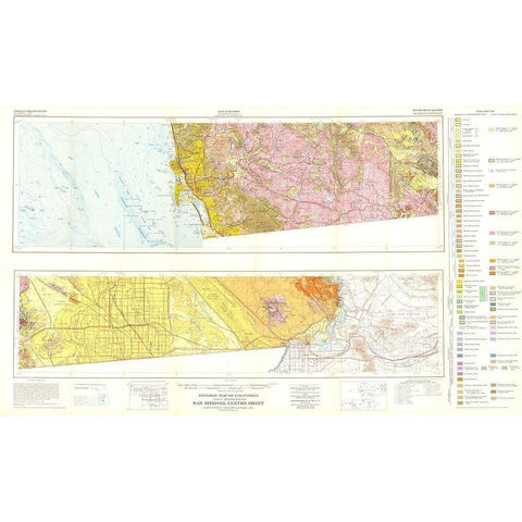 San Diego El Centro Sheet California Mines White Modern Wood Framed Art Print by Strand