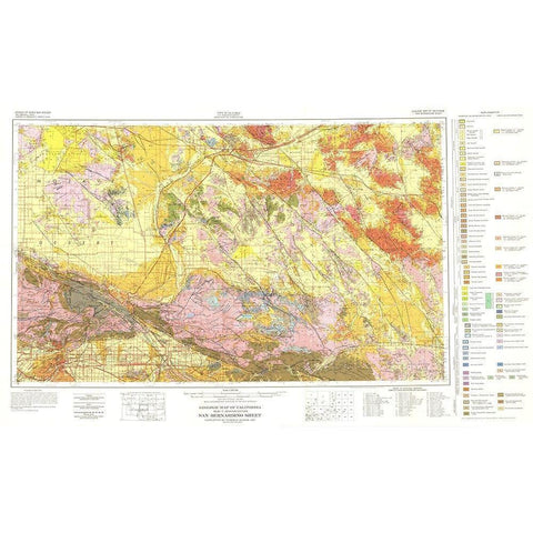 San Bernardino Sheet California Mines - Rogers Gold Ornate Wood Framed Art Print with Double Matting by Rogers