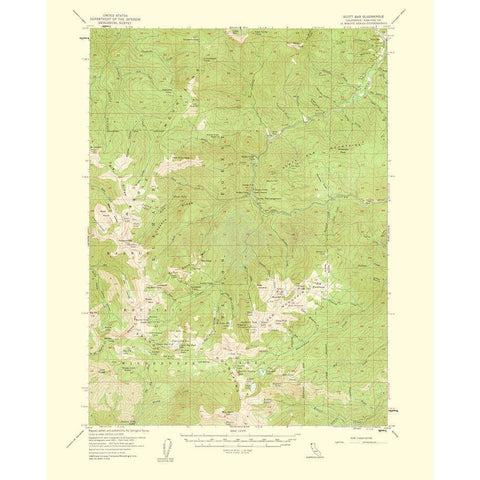 Scott Bar California Quad - USGS 1956 Black Modern Wood Framed Art Print with Double Matting by USGS