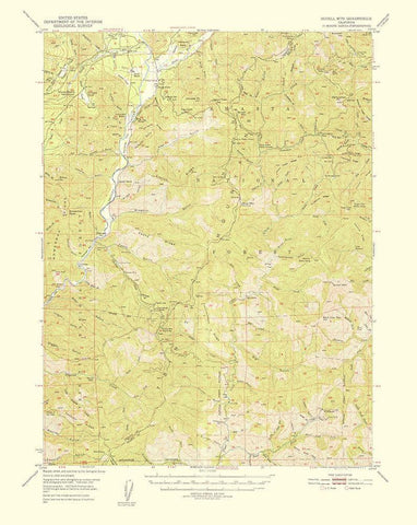 Schell Mountain California Quad - USGS 1956 White Modern Wood Framed Art Print with Double Matting by USGS