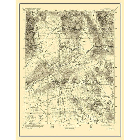 Searles Lake California Quad - USGS 1915 Gold Ornate Wood Framed Art Print with Double Matting by USGS