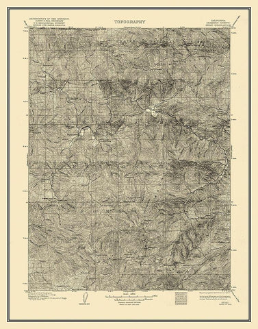 Seiad California Quad - USGS 1922 White Modern Wood Framed Art Print with Double Matting by USGS