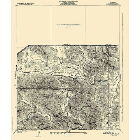 Seminole California Quad - USGS 1932 Black Modern Wood Framed Art Print with Double Matting by USGS