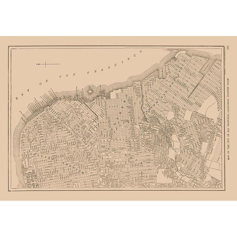 East San Francisco  California - Reynold 1921 Gold Ornate Wood Framed Art Print with Double Matting by Reynold