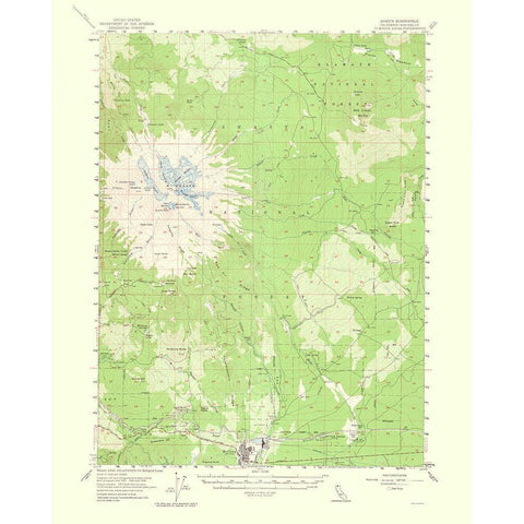 Shasta California Quad - USGS 1964 Black Modern Wood Framed Art Print by USGS