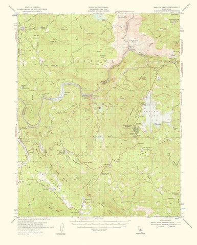 Shaver Lake California Quad - USGS 1959 Black Ornate Wood Framed Art Print with Double Matting by USGS