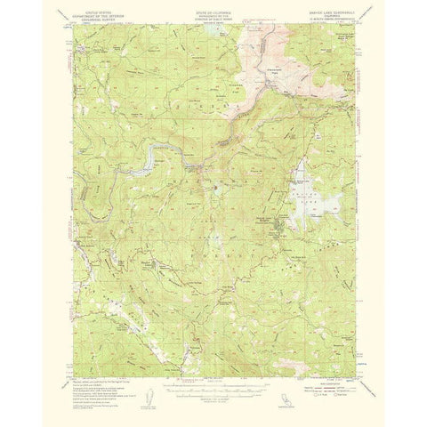 Shaver Lake California Quad - USGS 1959 White Modern Wood Framed Art Print by USGS