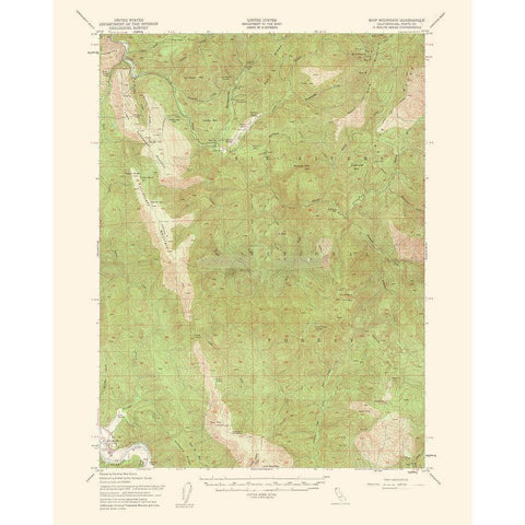 Ship Mountain California Quad - USGS 1962 White Modern Wood Framed Art Print by USGS