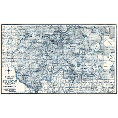 Siskiyou California - Denny 1905 White Modern Wood Framed Art Print by Denny