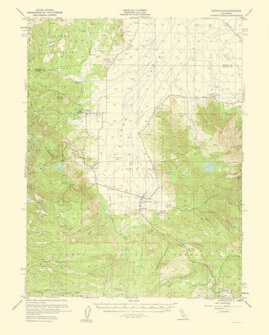 Sierraville California Quad - USGS 1960 Black Ornate Wood Framed Art Print with Double Matting by USGS