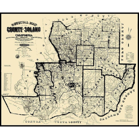 Solano California Landowner - Eager 1890 Gold Ornate Wood Framed Art Print with Double Matting by Eager