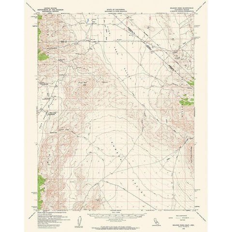 Soldier Pass California Quad - USGS 1958 Black Modern Wood Framed Art Print with Double Matting by USGS