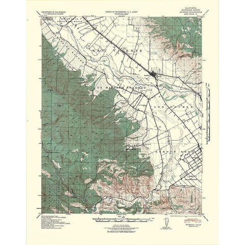 Soledad California Quad - USGS 1940 Black Modern Wood Framed Art Print with Double Matting by USGS