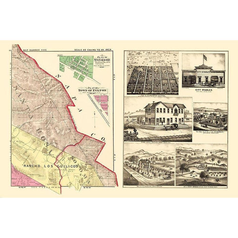 Sonoma  Northeast California Landowner Black Modern Wood Framed Art Print with Double Matting by Thompson