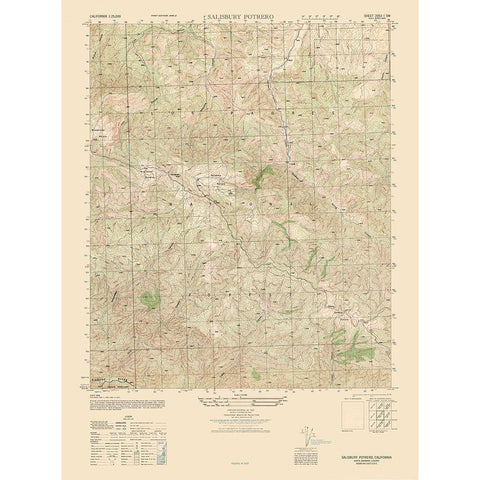 Salisbury Potrero Sheet - US Army 1944 Black Modern Wood Framed Art Print by US Army