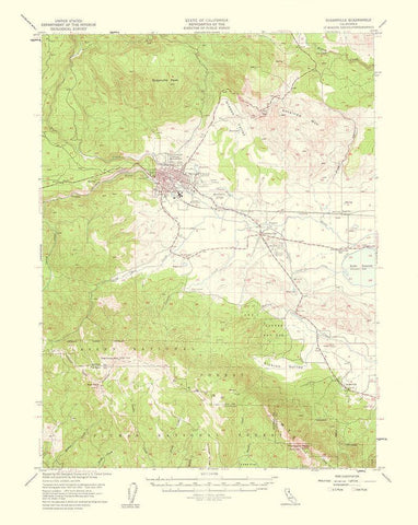 Susanville California Quad - USGS 1954 Black Ornate Wood Framed Art Print with Double Matting by USGS