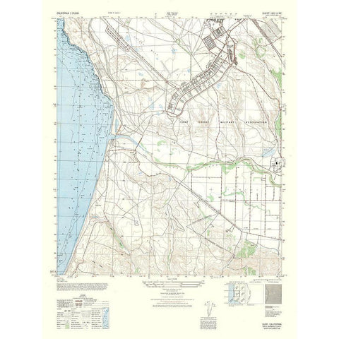 Surf Sheet - US Army 1947 Gold Ornate Wood Framed Art Print with Double Matting by US Army