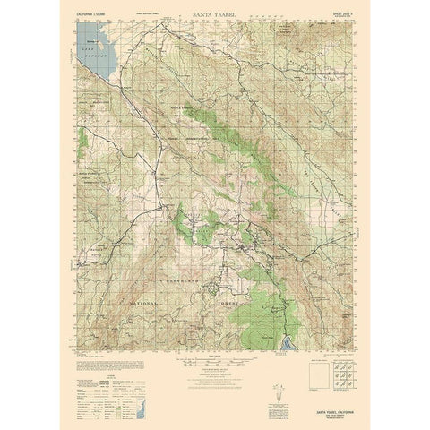 Santa Ysabel Sheet - US Army 1943 White Modern Wood Framed Art Print by US Army
