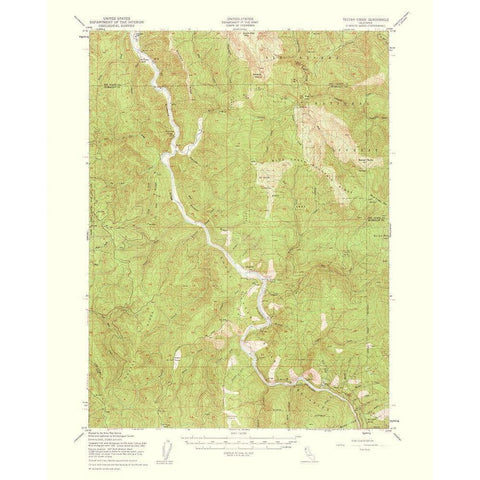Tactah Creek California Quad - USGS 1961 Gold Ornate Wood Framed Art Print with Double Matting by USGS