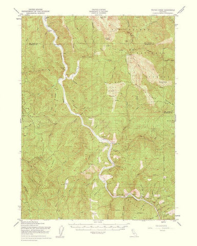 Tactah Creek California Quad - USGS 1961 White Modern Wood Framed Art Print with Double Matting by USGS