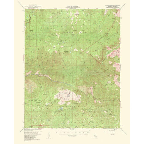 Tehipite Dome California Quad - USGS 1952 Black Modern Wood Framed Art Print with Double Matting by USGS