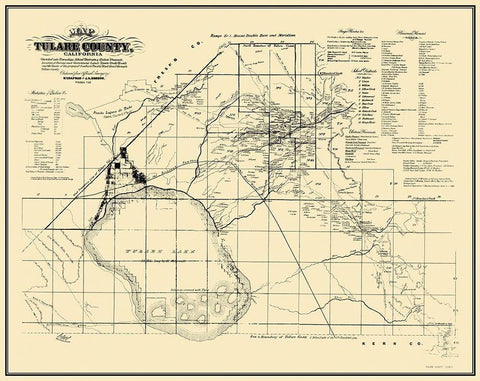 Tulare California Landowner - Chapman 1867 White Modern Wood Framed Art Print with Double Matting by Chapman