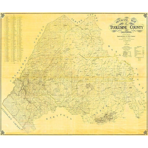 Tuolumne California Landowner - Segerstrom 1907 Gold Ornate Wood Framed Art Print with Double Matting by Segerstrom