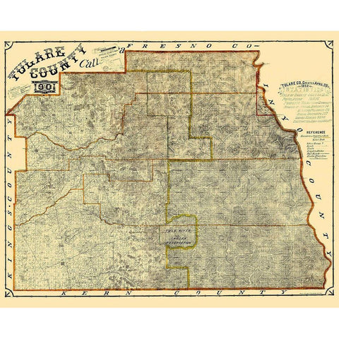 Tulare California Landowner - Britton 1901 White Modern Wood Framed Art Print by Britton