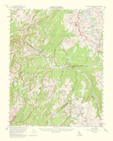 Tuolumne Meadows California Quad - USGS 1956 White Modern Wood Framed Art Print with Double Matting by USGS