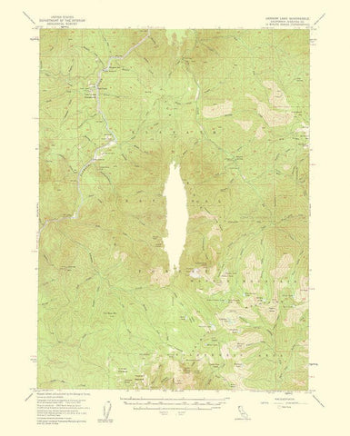 Ukonom Lake California Quad - USGS 1956 White Modern Wood Framed Art Print with Double Matting by USGS