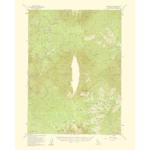 Ukonom Lake California Quad - USGS 1956 Black Modern Wood Framed Art Print by USGS