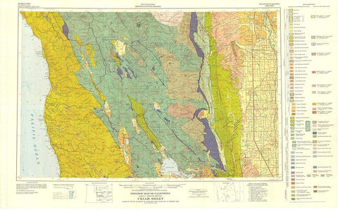 Ukiah Sheet California Mines - Jennings 1957 White Modern Wood Framed Art Print with Double Matting by Jennings