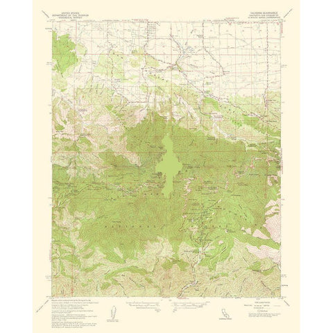 Valyermo California Quad - USGS 1960 Black Modern Wood Framed Art Print with Double Matting by USGS